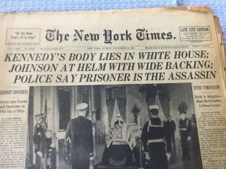 john f kennedy assassination; Four NYT Newspapers 3