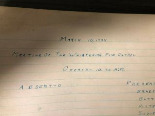 1934 - 1935 Whispering Pine Patrol Record of Mtg Minutes Boy Scouts Roxbury,  MA 3