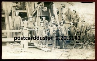 5142 - Northern Ontario 1910s Miners & Mine.  Real Photo Postcard