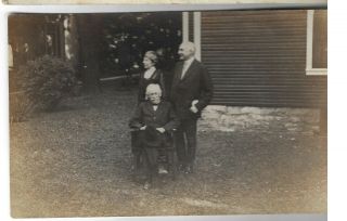 Warren Harding W/wife & Dad - Dr George Harding Real Photo Postcard Horzntl View