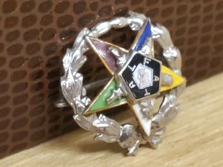 Vintage Freemason Masonic Pin Back 14k Gold Pentagram not scrap 2