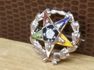 Vintage Freemason Masonic Pin Back 14k Gold Pentagram not scrap 3
