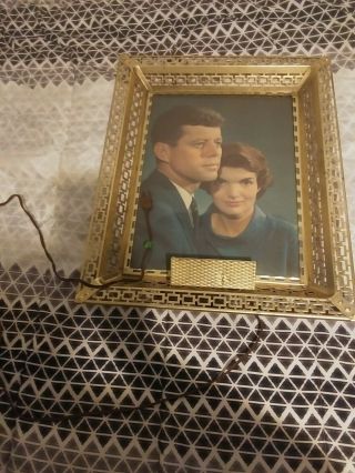 John F Kennedy And Wife Picture In Lamp Picture Frame