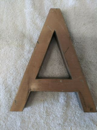Vintage Architectural Salvage Large Heavy Bronze Letter " A " A 8 "