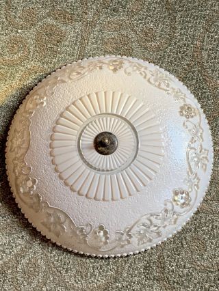 Vintage Frosted/clear Glass Decorative Floral Flush Mount Ceiling Light Cover