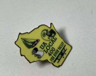 UA Local 400 Fox River Valley.  Wisconsin State Pin / Lapel.  Packer,  Sail,  Plane. 2