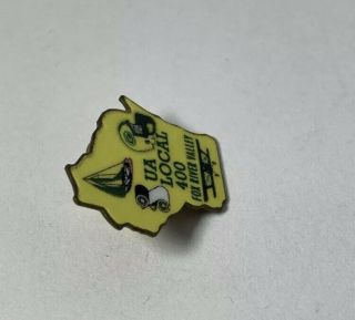UA Local 400 Fox River Valley.  Wisconsin State Pin / Lapel.  Packer,  Sail,  Plane. 3