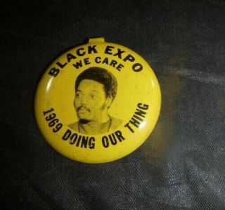 Vtg Civil Rights 1969 Black Expo Jesse Jackson Doing Our Thing Metal Pin Button