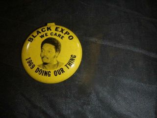 Vtg Civil Rights 1969 Black Expo Jesse Jackson Doing Our Thing Metal Pin Button 2