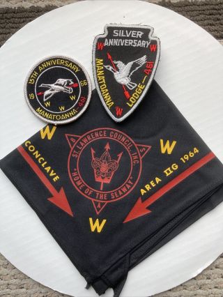 Boy Scout OA Lodge 461 Manatoanna 1964 Conclave N/c And Anniversary Patches 2