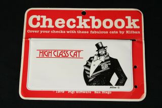 Rare Vintage Kliban High Class Cat Checkbook Cover 1975/1979 Nos