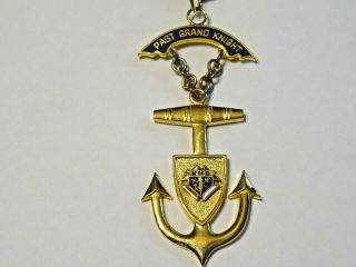 Vintage Knights Of Columbus Past Grand Knight Medal Anchor With Ribbon