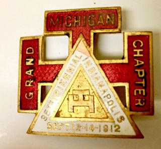 Masonic Freemason Medal Michigan Grand Chapter 1912 35th Triennial