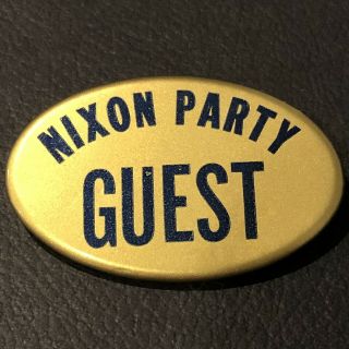 Vice President “nixon Party Guest” Oval Celluloid Pin