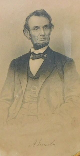 VINTAGE EARLY ABRAHAM LINCOLN PHOTO PRINT SIGNATURE 2