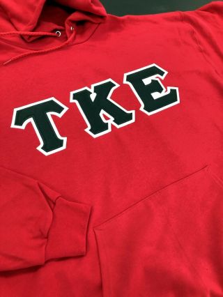 TKE Tau Kappa Epsilon size Large hoodie sweatshirt heavyweight cotton blend 3