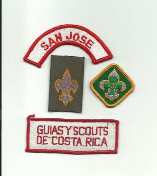 Scout Costa Rica 4 Different Patch San Jose Woven Tenderfoot Guide Strip Badge
