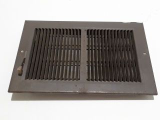 Small Vintage Metal Floor Heat Furnace Register Vent Cover 11 3/8 " × 7 3/8 "