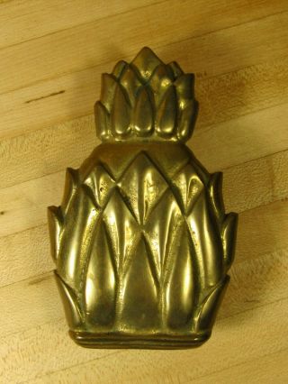 Vintage Brass Pineapple Door Knocker 6 " X 4 " Aged Patina