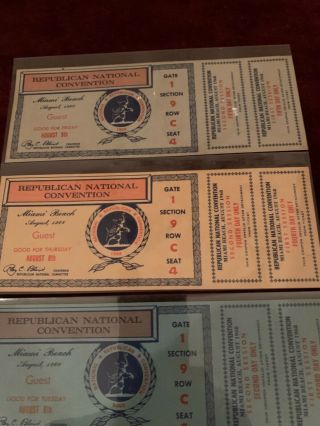 1968 Republican National Convention Full Tickets Miami Beach Telephone Directory 2