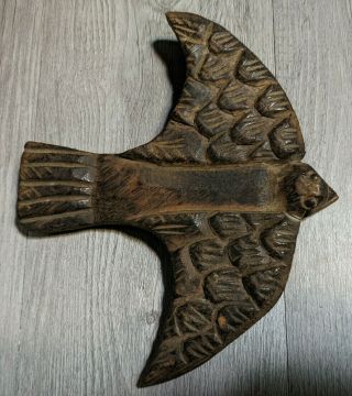 Vintage Hand Carved 7 " X 8.  5 " Wood Bird Folk Art Animal Figurine