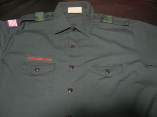 Official BSA Boy Scout VENTURING MENS XL (17 - 17 1/2) Green Uniform Shirt 3