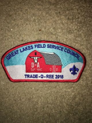 Boy Scout Bsa 2018 Camp D - A Red Tor Great Lakes Michigan Council Strip Csp Patch