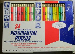 34 Vintage U.  S.  President - Presidential Pencil Set - Lincoln Washington Kennedy
