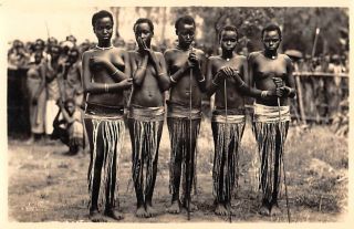 Rwanda,  Africa,  5 Semi - Nude Women Dancers,  Zagourski Real Photo Pc 1930 