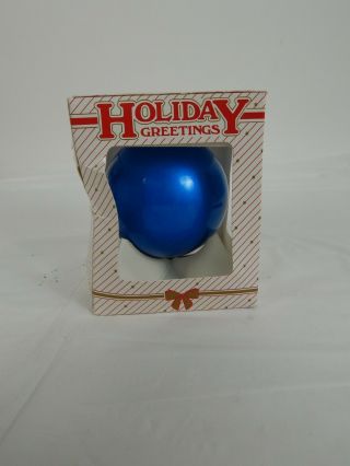 1995 State of Michigan Christmas Tree Ornament Blue Glass Made in USA 2