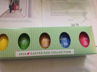 2018 Trump Easter Egg SET of 5 EGGS w/BOX,  BOOKLET 4 Items 2