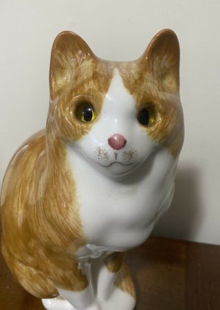 Vintage NS Gustin Co Ceramic Cat Hand Painted Tabby 11 