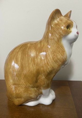 Vintage NS Gustin Co Ceramic Cat Hand Painted Tabby 11 