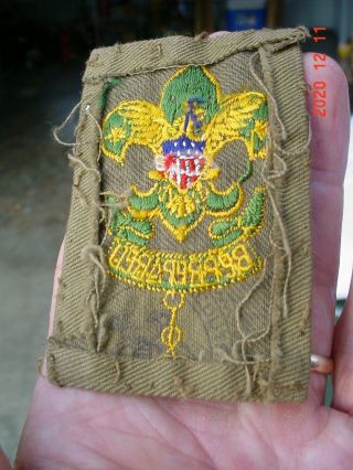 1930s Boy Scouts Be Prepared Merit Patch on OD Cotton Twill 2