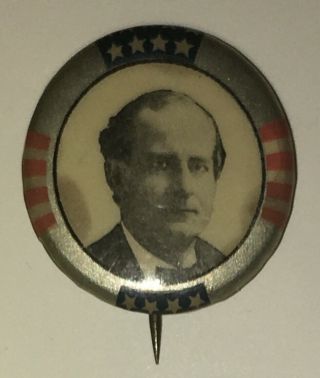 William Jennings Bryan 1896 Presidential Campaign Pin Whitehead & Hoag