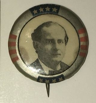 William Jennings Bryan 1896 Presidential Campaign Pin Whitehead & Hoag 3