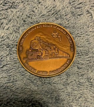 Bsa Boy Scout Train Coin 1,  Lake Bonneville Council,  Fos Century Club Donation