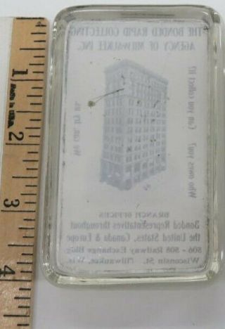 Antique Prudential Insurance Co of America Advertising Glass Paperweight Newark 2