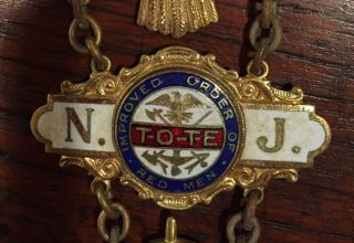 1931 F.  F.  & C.  Improved Order Of Red Men NJ To - Te Enameled Badge 3