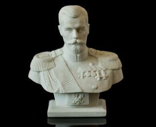 Nicholas II Marble Bust Tsar,  Russian Emperor Statuette,  Stone Art Sculpture 2