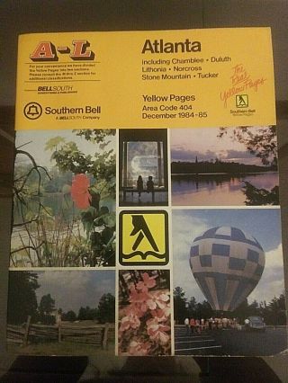 1984 - 85 Atlanta Yellow Pages Phone Books Southern Bell Memorabilia 35 Yr Ago