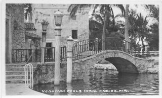 Coral Gables Florida 1920s Venetian Pools Rppc Photo Postcard 13016