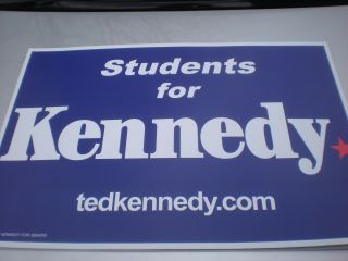 Ted Kennedy Senator Political Campaign Sign 24 X 20 Mt