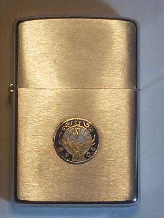 Vintage B P O E Elks Zippo Lighter Bradford Pa W/ Enamel Emblem