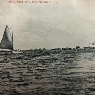 Mantoloking,  Nj Postcard Barnegat Bay Jersey Sailboat Sailing Ocean County