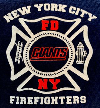 Fdny Nyc Fire Department York City T - Shirt Sz M Ny Giants