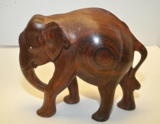 Vintage Large Wooden Hand Carved Elephant 9 " X 7.  5 "