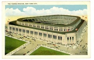 Bronx Nyc Ny - Birdseye Of Yankee Stadium - Postcard York City Baseball