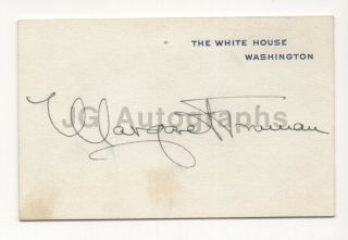 Margaret Truman - Daughter Of Harry S.  Truman - Signed White House Card