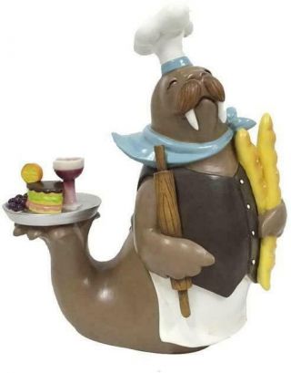 Walrus Chef Restaurant Kitchen Decor Figure Collectible Nos Retired Centerpiece